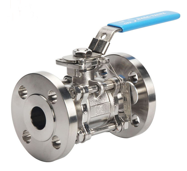 Flange three piece non detention ball valve